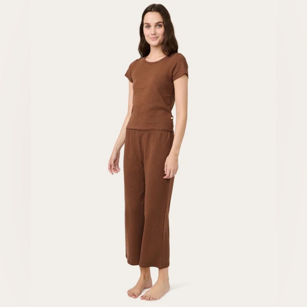 Women’s Short Sleeve Pajama Set in Brown
